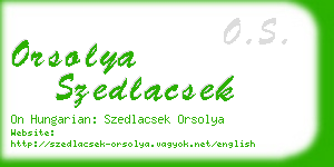 orsolya szedlacsek business card